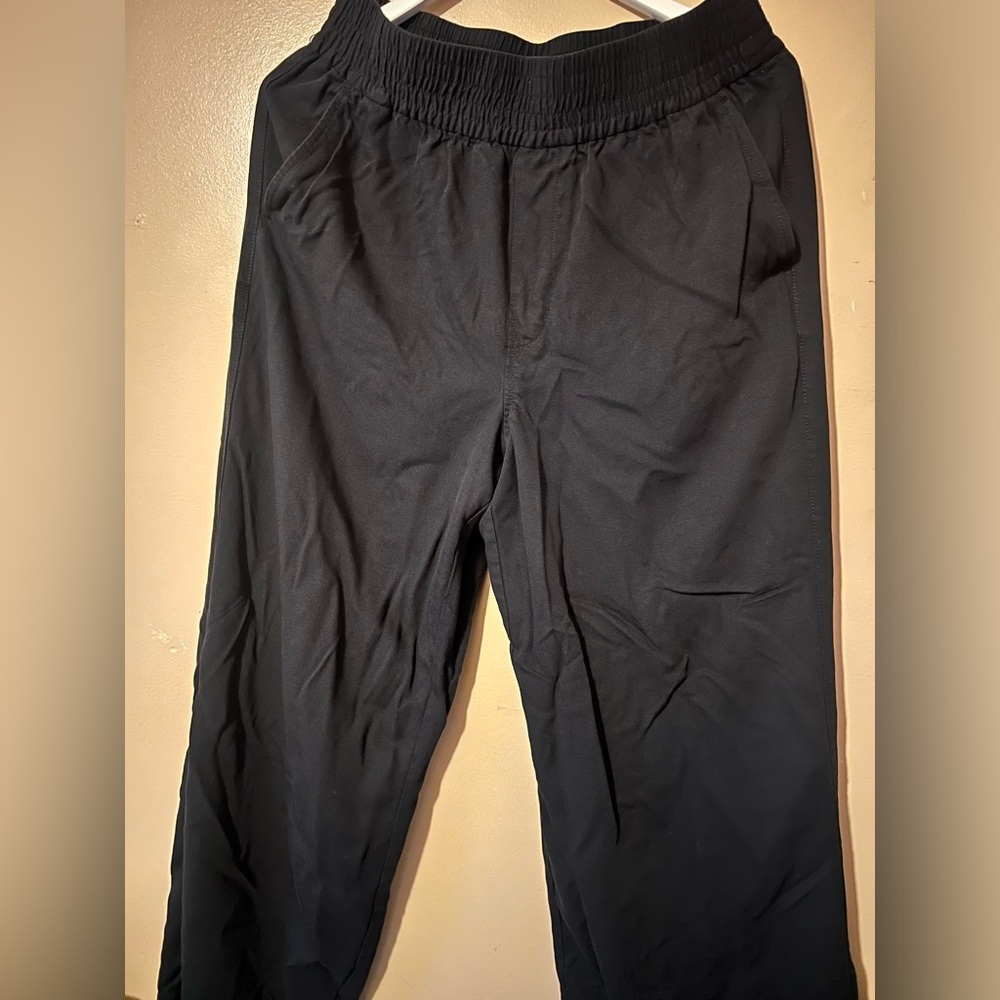 Madewell Black flare Wide Leg Pants flowy chic modern medium high rise stretch - Picture 3 of 7